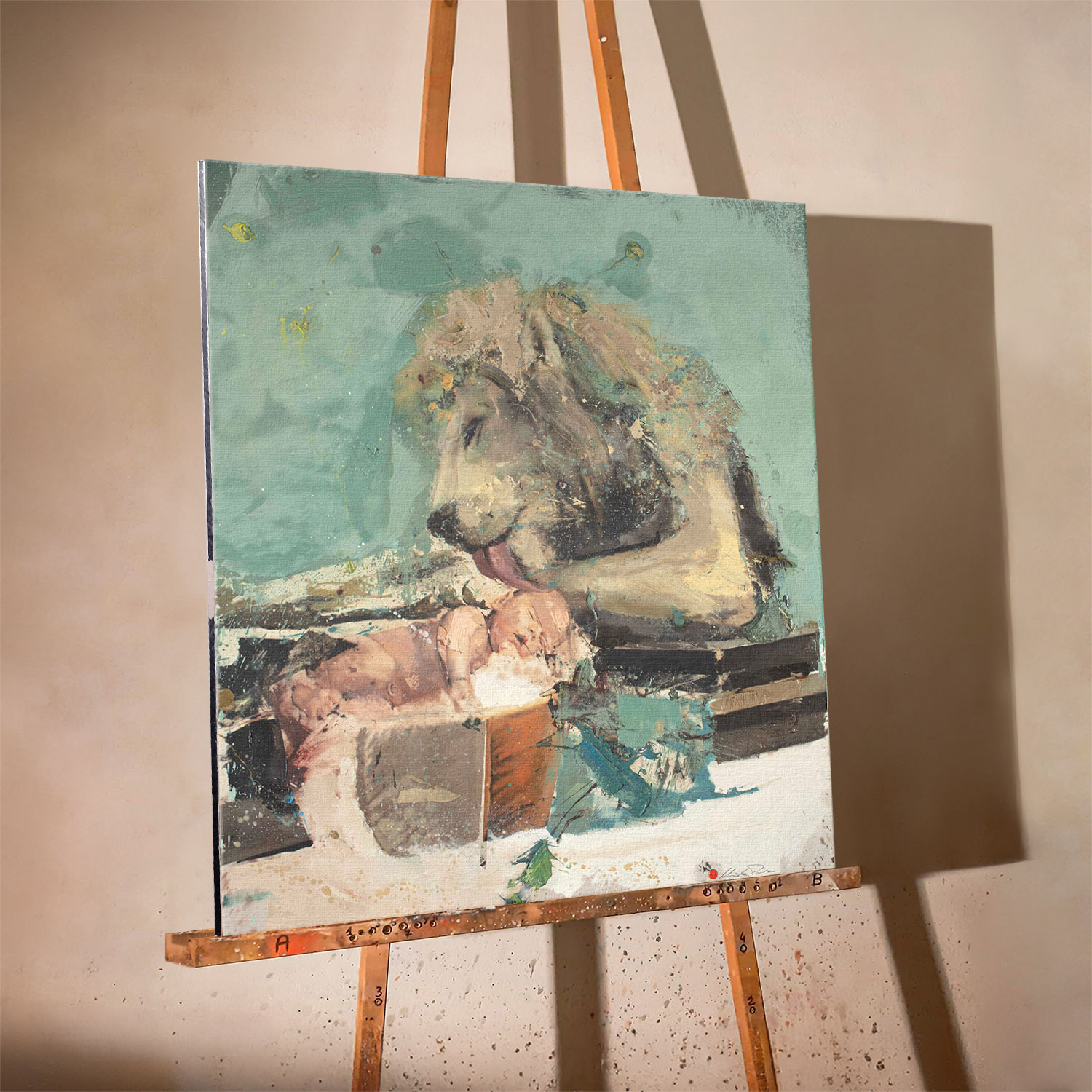 Nicola-Pucci-Leone-con-bambino-II-Worked-Print