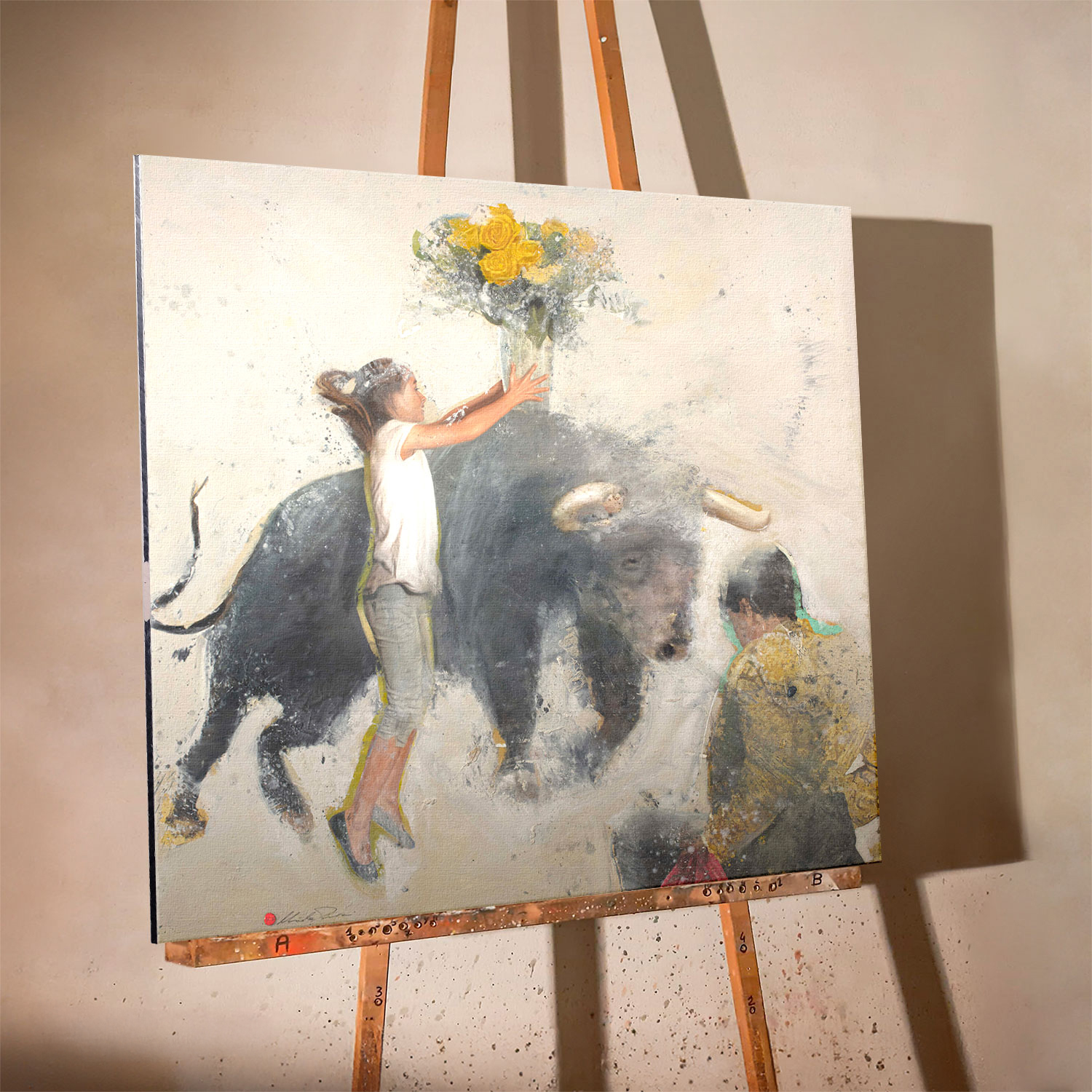 Nicola-Pucci-Ragazza-con-toro-e-rose-Worked-Print